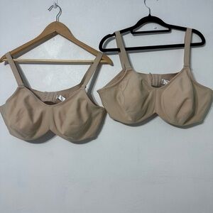 Wacoal Beige Full Support Bra set of 2 tan preowned flaw